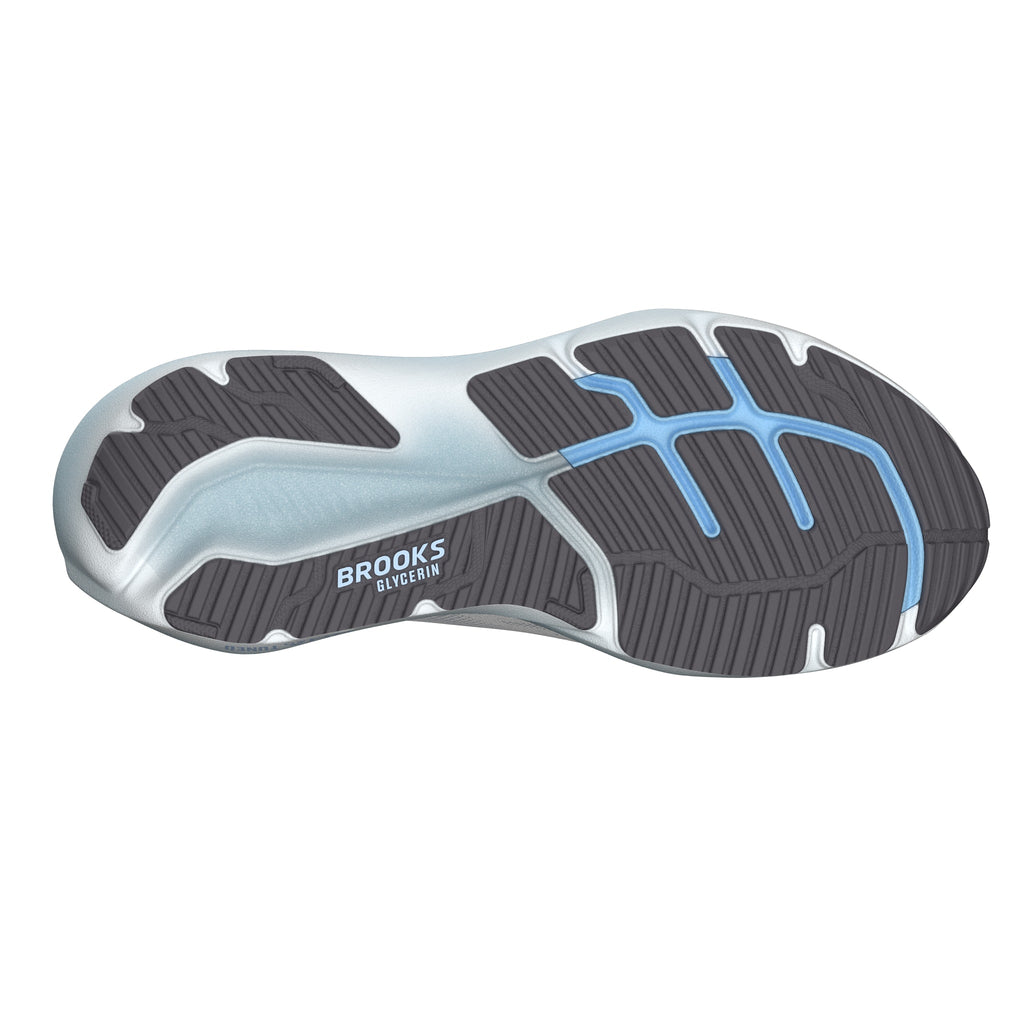 Men's Brooks Glycerin 23 White / Rain / Baltic Sea outsole
