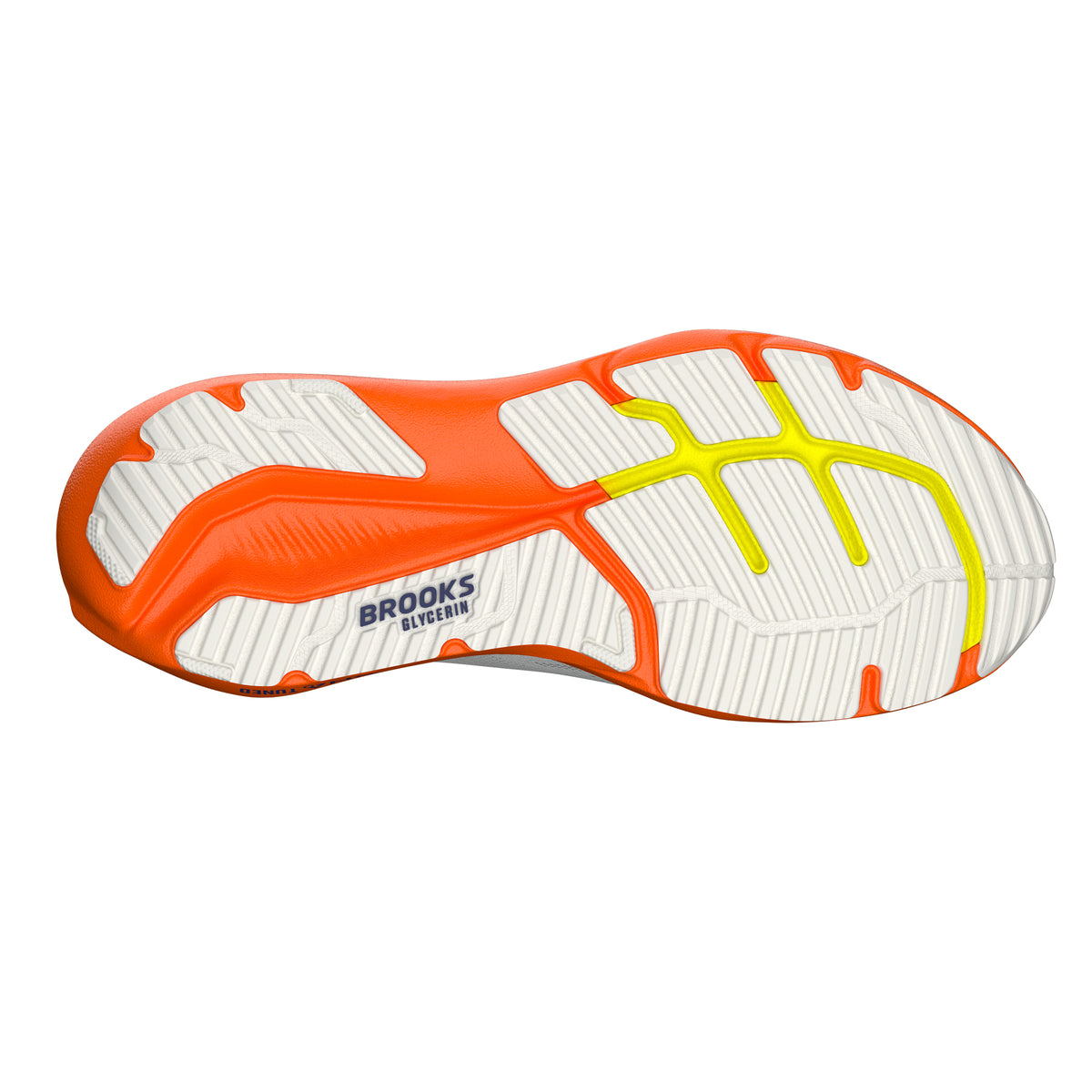 Men's Brooks Glycerin 23 White / Navy / Orange view 3