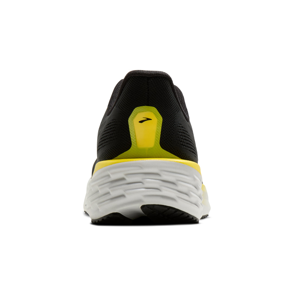 Men's Brooks Launch 12 Black / Cyber Yellow / Oyster heel