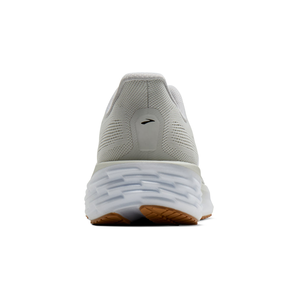 Men's Brooks Launch 12 Oyster / White / Phantom heel
