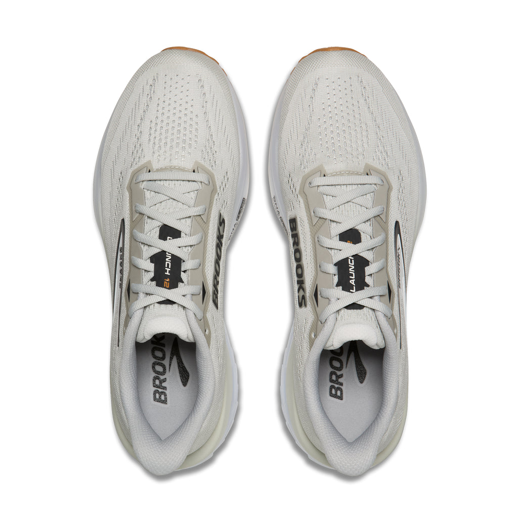Men's Brooks Launch 12 Oyster / White / Phantom top