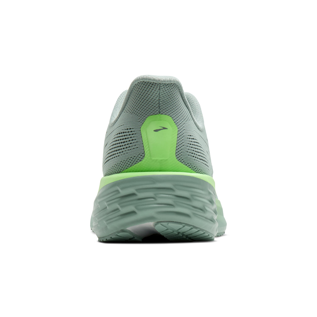 Men's Brooks Launch 12 Gray Mist / Green heel