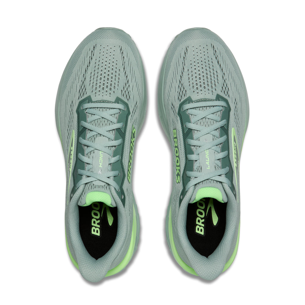 Men's Brooks Launch 12 Gray Mist / Green top
