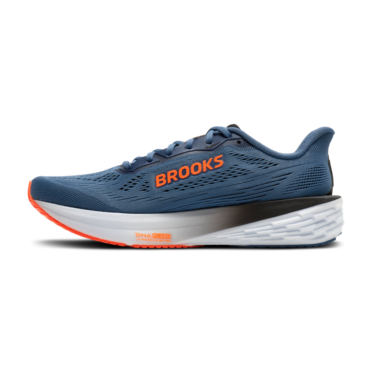 Men's Brooks Launch 12 Moonlight / Black / Orange medial