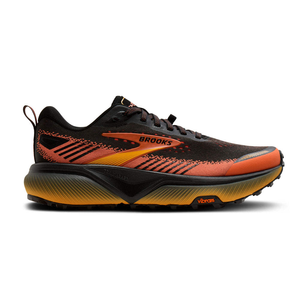 Men's Brooks Cascadia 20 Black / Tigerlily / Orange lateral