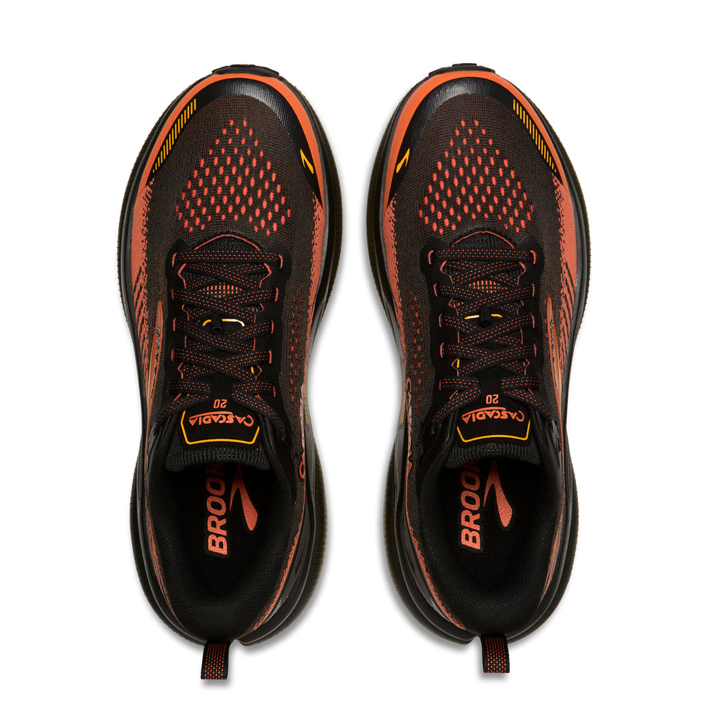 Men's Brooks Cascadia 20 Black / Tigerlily / Orange top