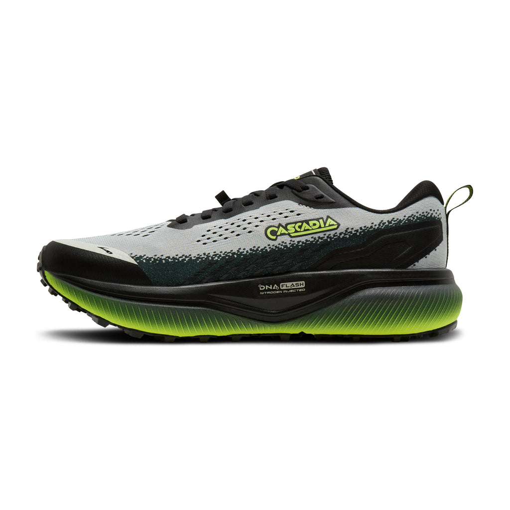 Men's Brooks Cascadia 20 (Wide 2E) Grey / Black / Nightlife medial