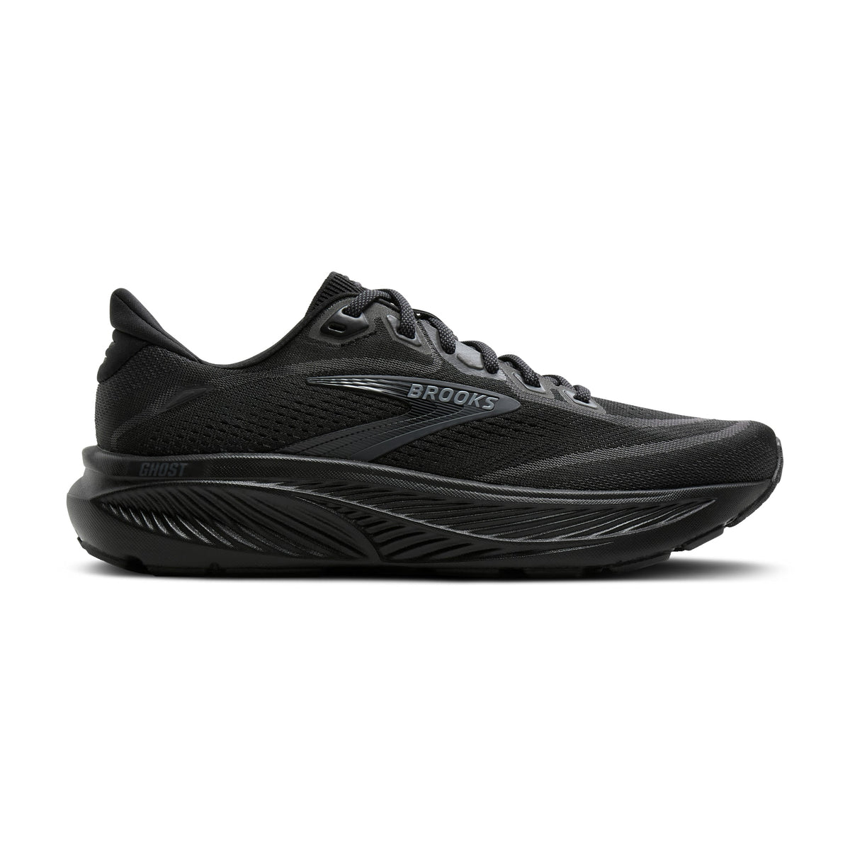 Men's Brooks Ghost 18 Black / Black / Ebony lateral