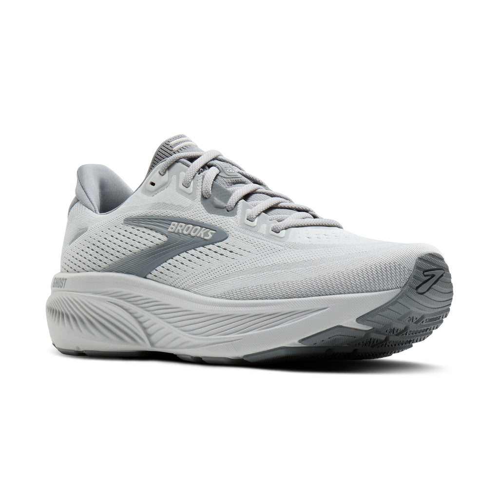 Men's Brooks Ghost 18 Primer Grey/Oyster Mushroom pair angle