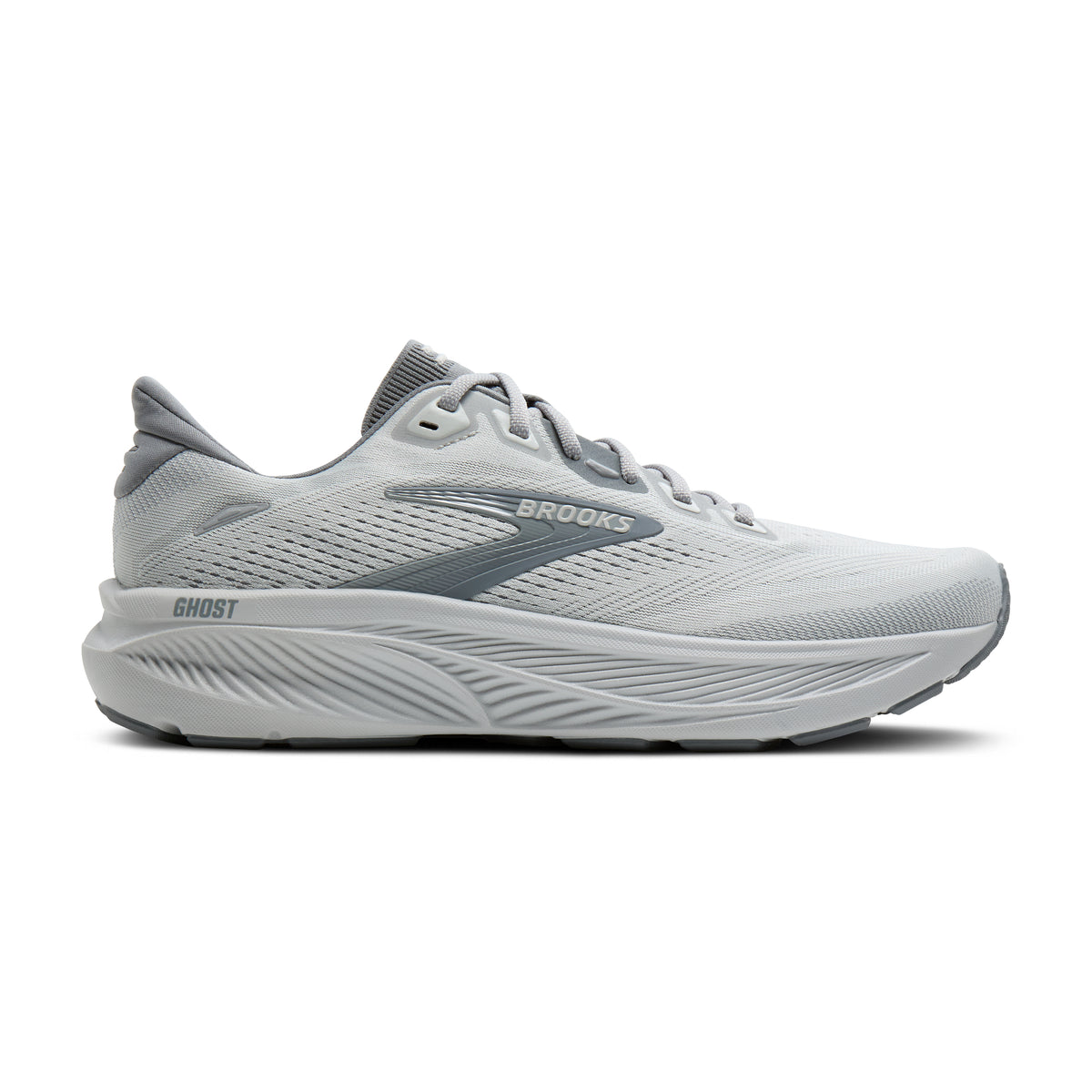 Men's Brooks Ghost 18 (Wide 2E) Primer Grey/Oyster Mushroom lateral