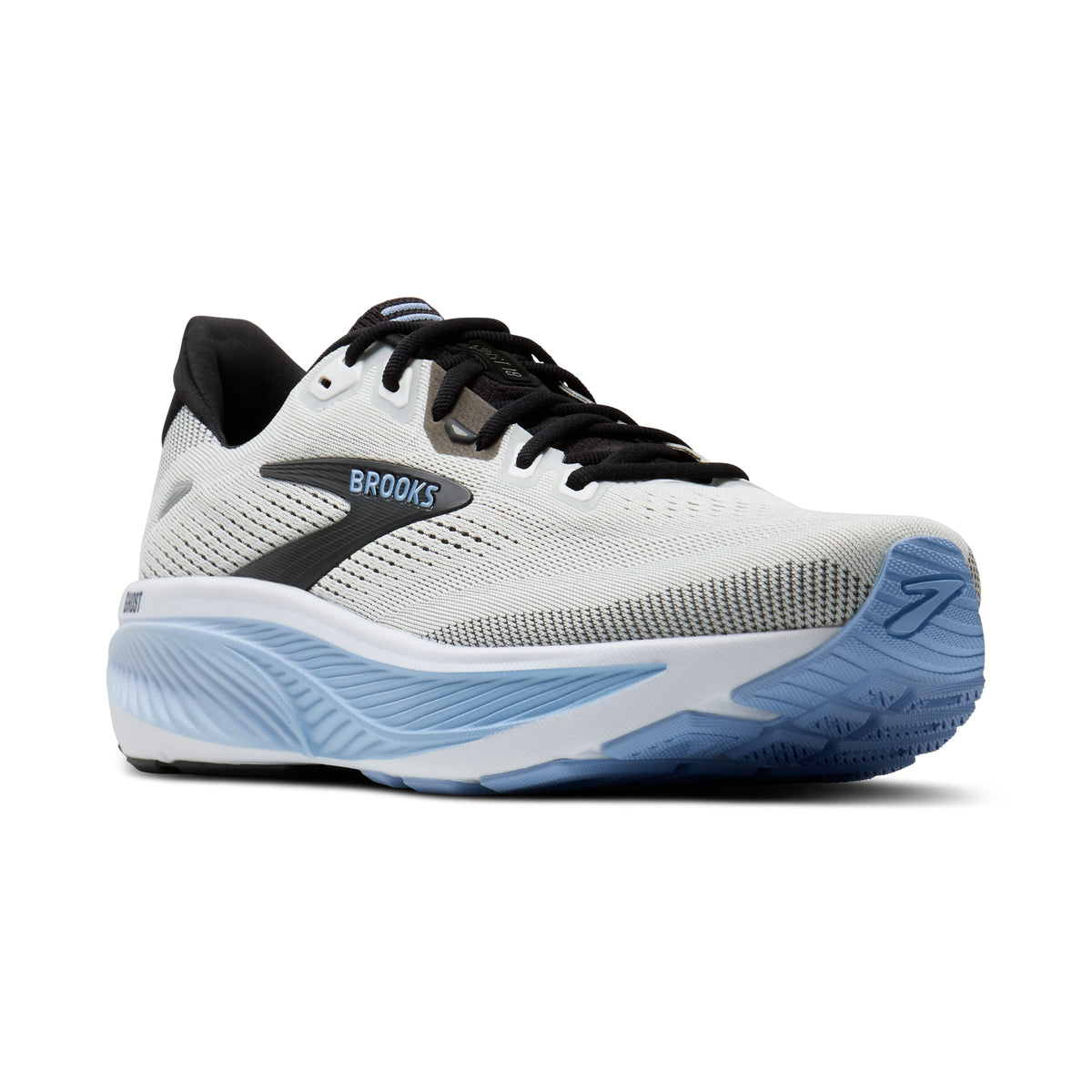 Men's Brooks Ghost 18 White / Black / Open Air pair angle