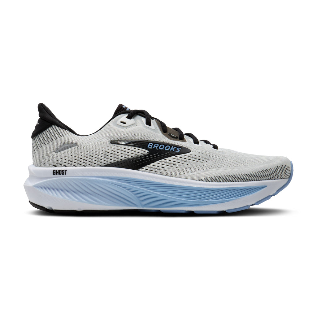Men's Brooks Ghost 18 White / Black / Open Air lateral