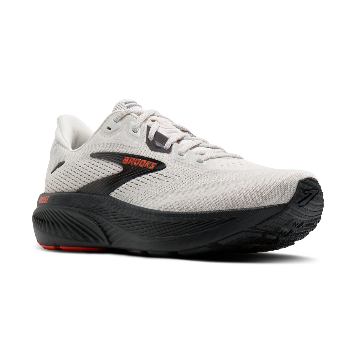 Men's Brooks Ghost 18 (Narrow B) Coconut / Pearl / Tigerlily pair angle