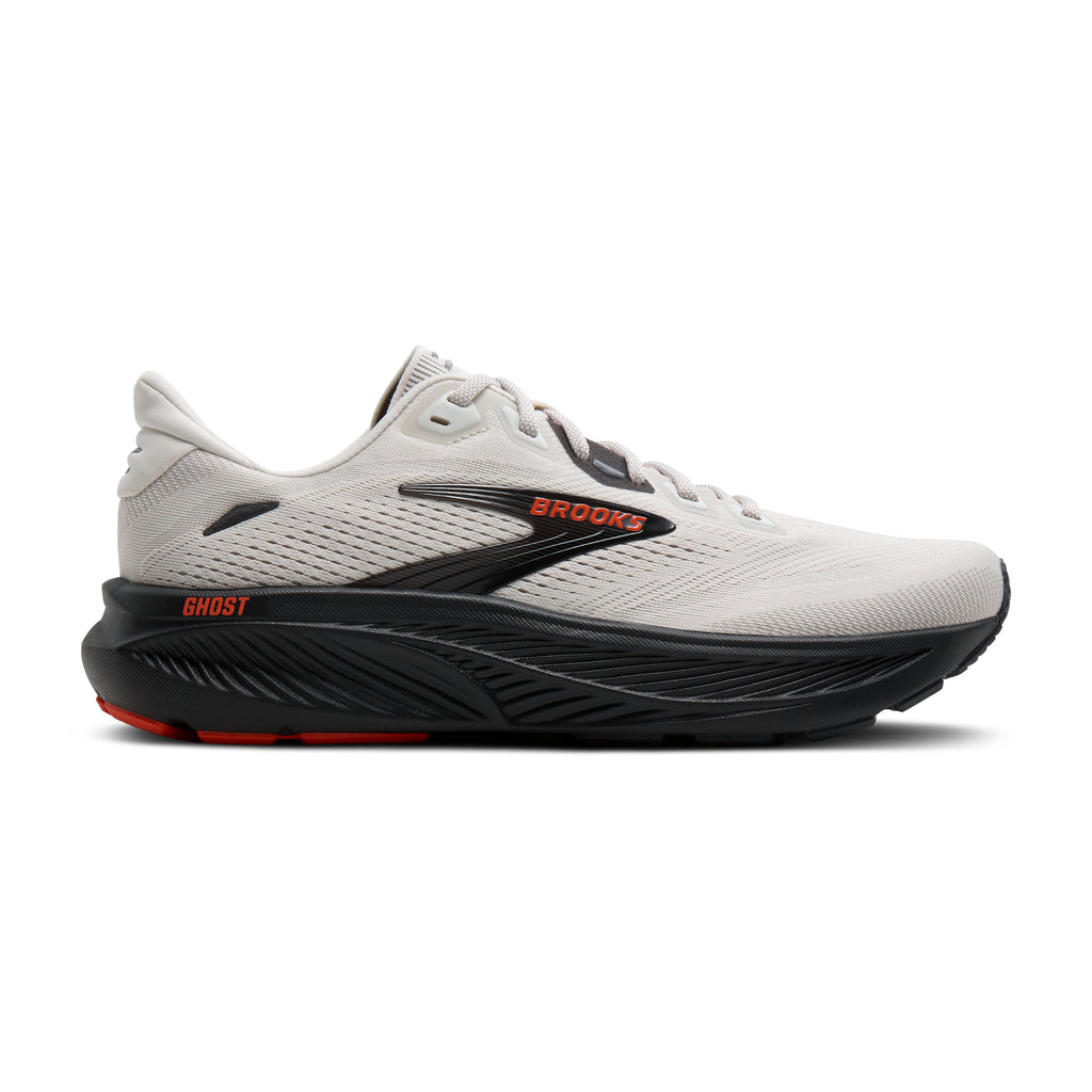 Men's Brooks Ghost 18 (Narrow B) Coconut / Pearl / Tigerlily lateral
