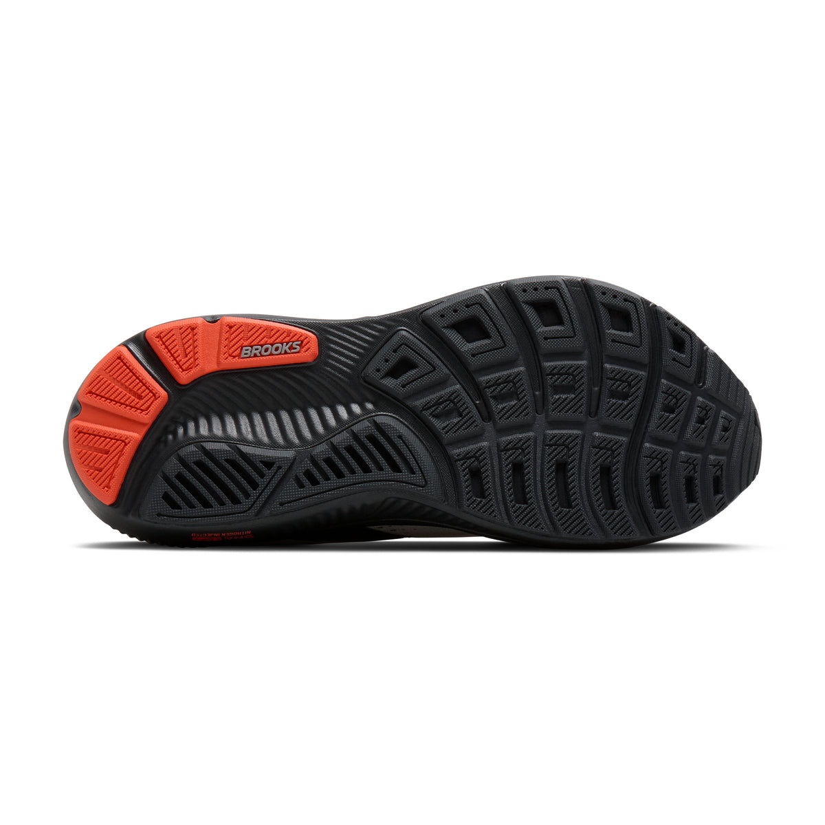 Men's Brooks Ghost 18 (Extra Wide 4E) Coconut / Pearl / Tigerlily outsole
