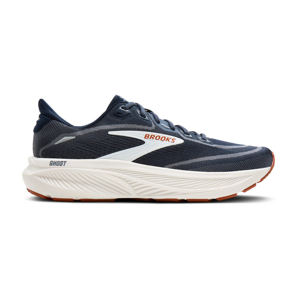 Men's Brooks Ghost 18 Navy Blazer / Red Earth / Blue lateral