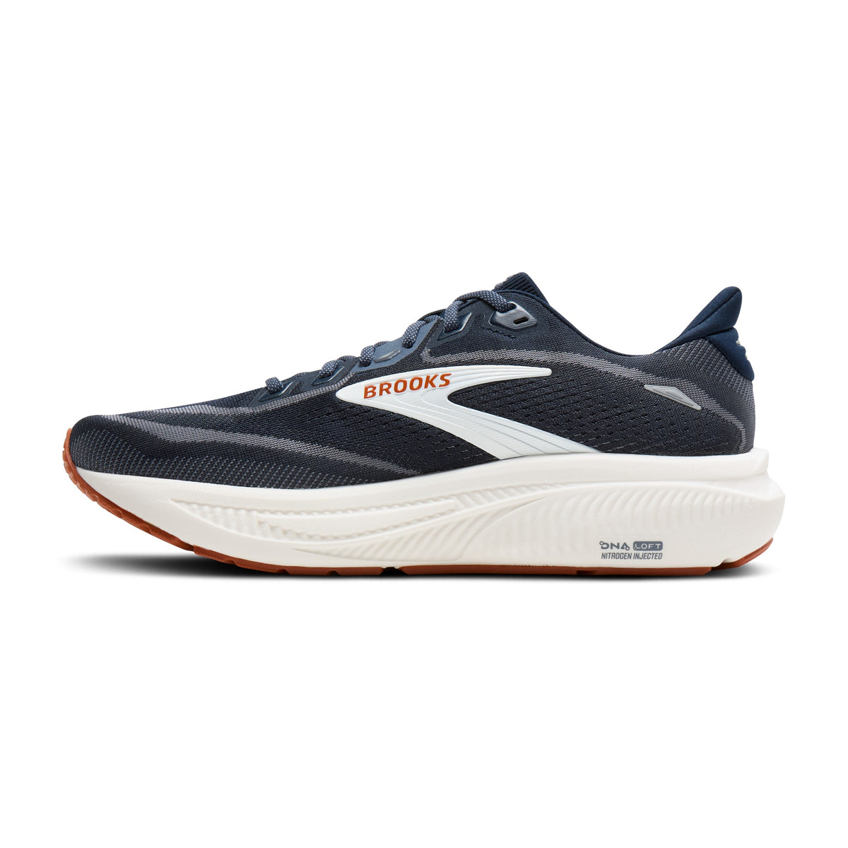 Men's Brooks Ghost 18 Navy Blazer / Red Earth / Blue medial