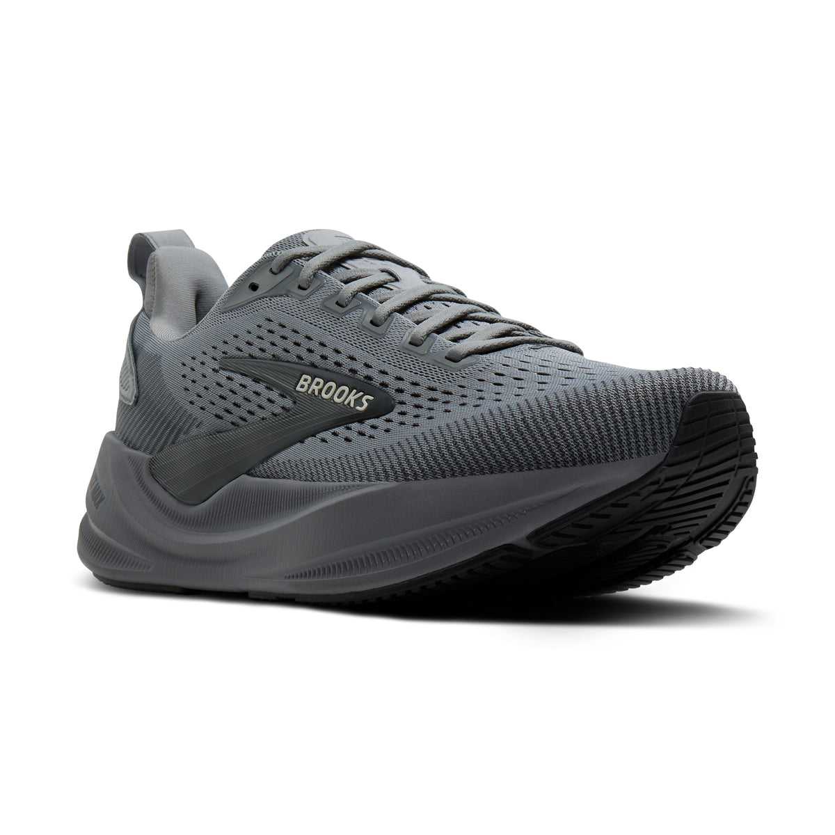 Men's Brooks Ghost Max 4 (Extra Wide 4E) Grey / Grey / Ebony pair angle