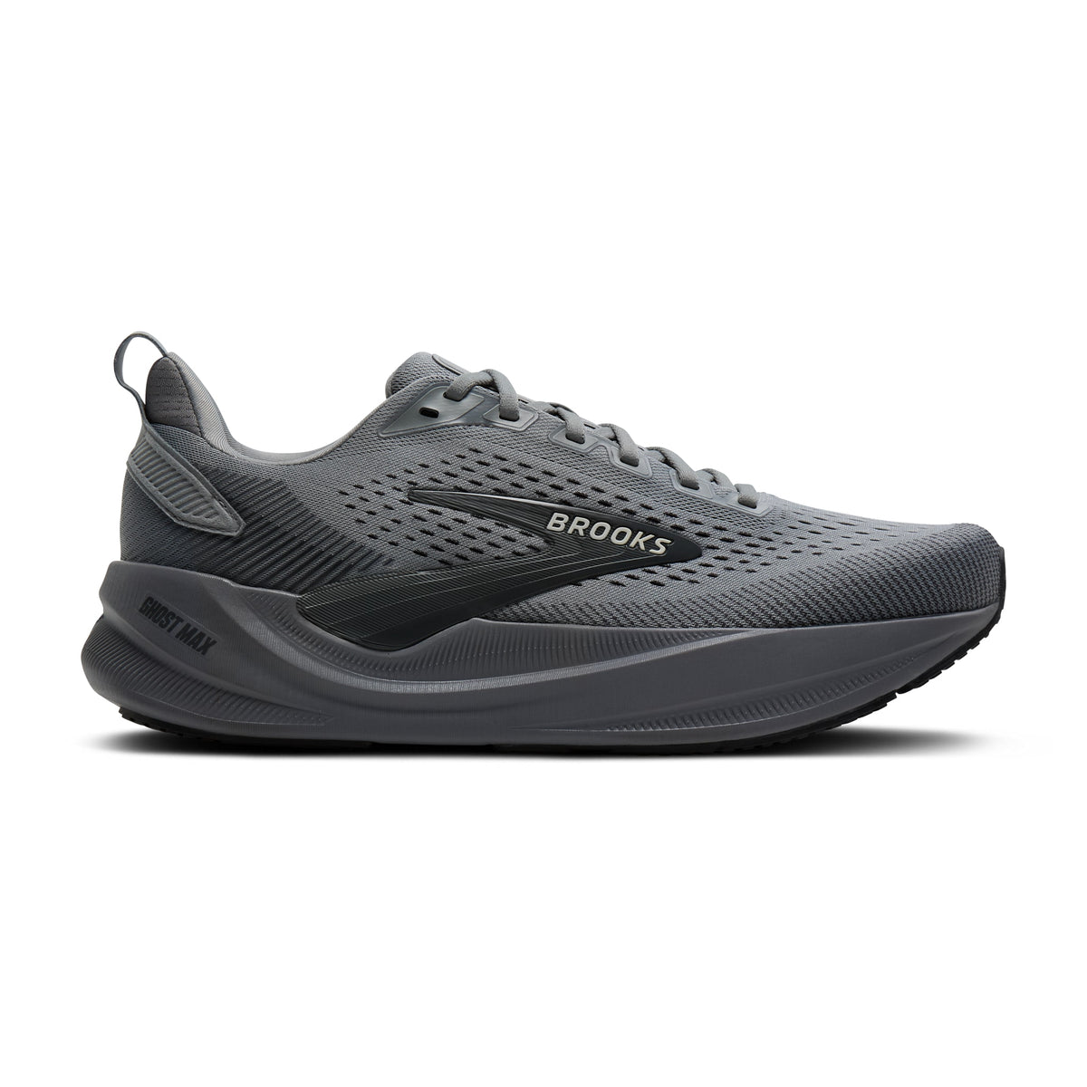 Men's Brooks Ghost Max 4 Grey / Grey / Ebony lateral