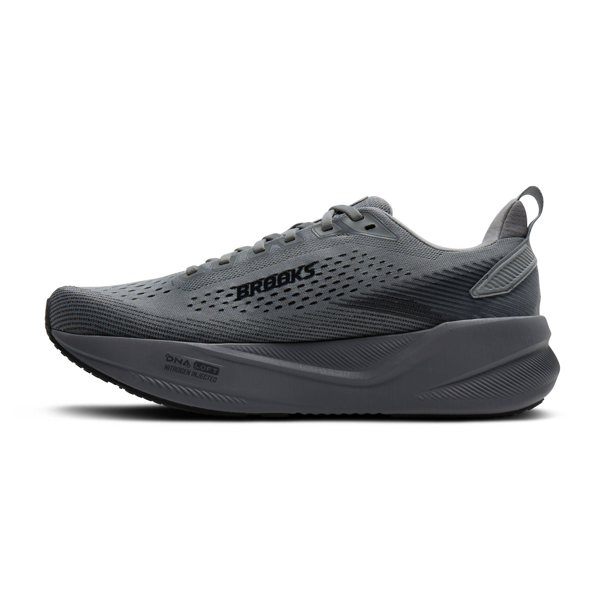 Men's Brooks Ghost Max 4 (Wide 2E) Grey / Grey / Ebony medial