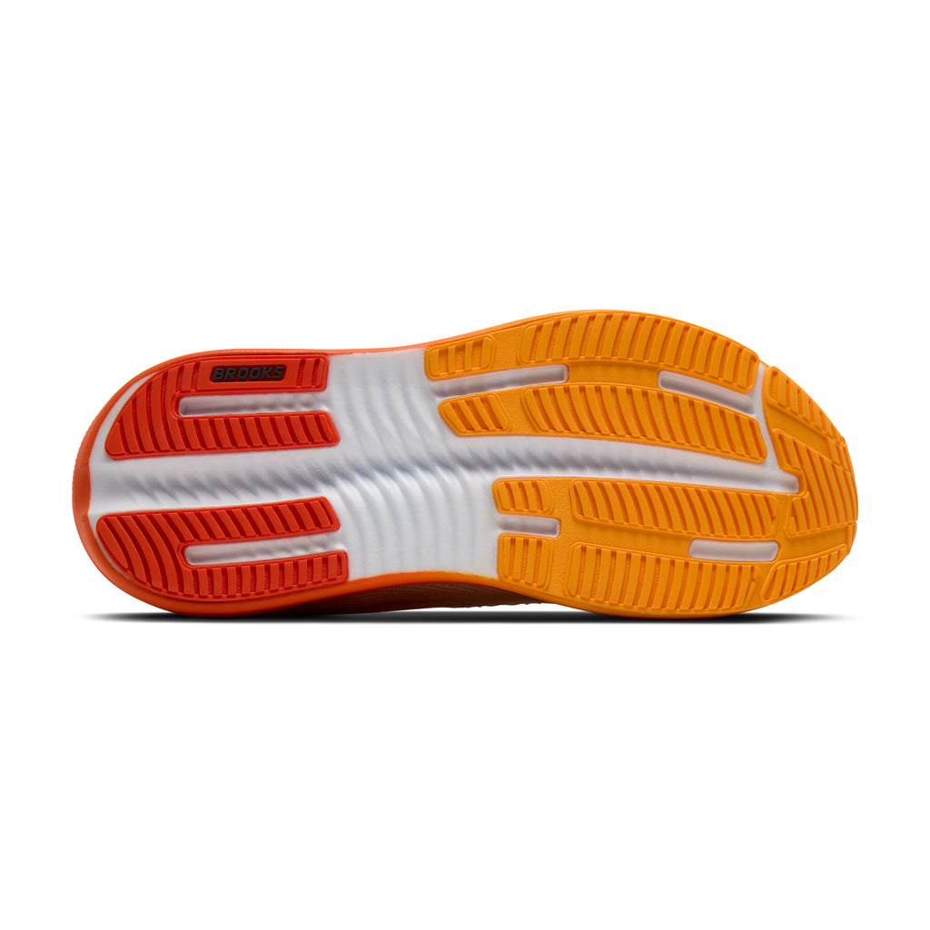 Men's Brooks Ghost Max 4 (Wide 2E) White / Orange / Red outsole