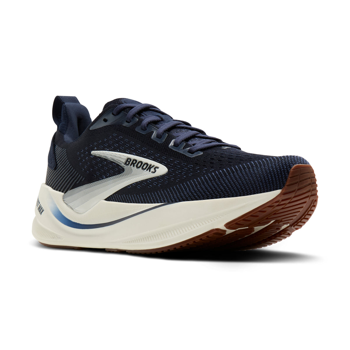 Men's Brooks Ghost Max 4 (Wide 2E) Navy / Navy / Biscuit pair angle