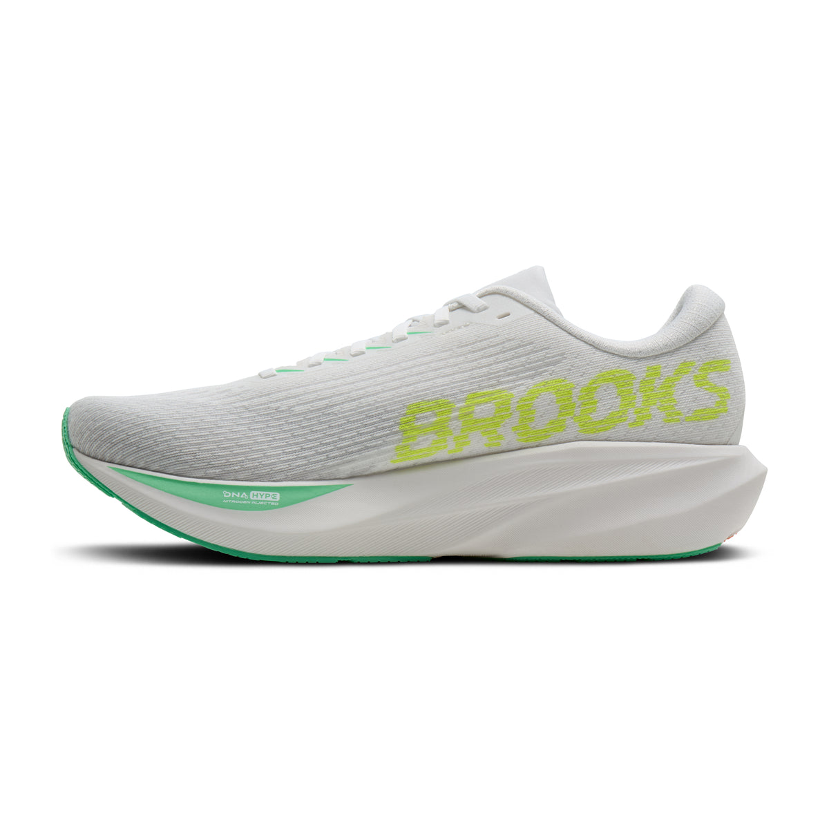 Men's Brooks Ghost Amp (Wide 2E) White / Paradise Green / Nightlife medial