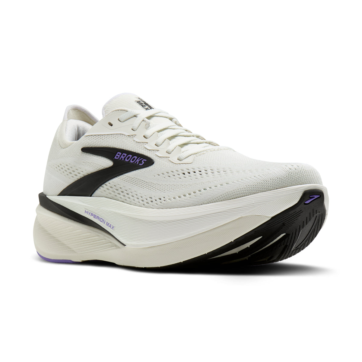Men's Brooks Hyperion Max 4 Grey / Black / Purple Hebe pair angle