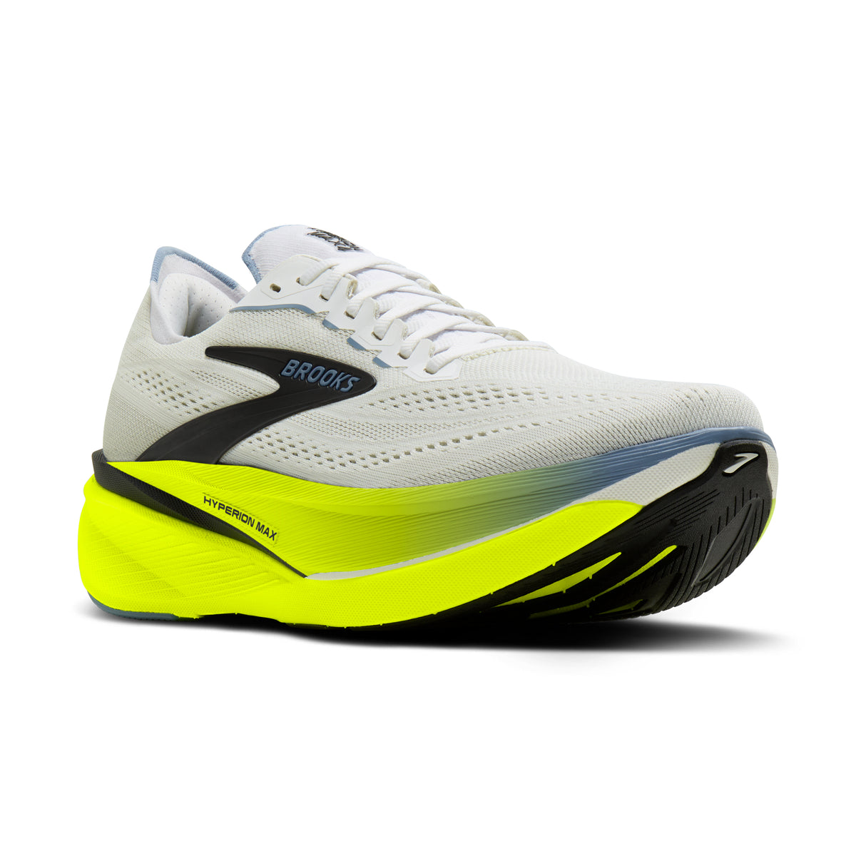 Men's Brooks Hyperion Max 4 White / Blue / Nightlife pair angle