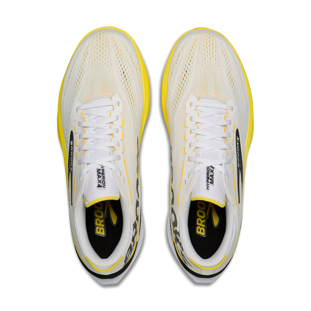 Men's Brooks Hyperion Max 4 White / Cyber Yellow / Black top