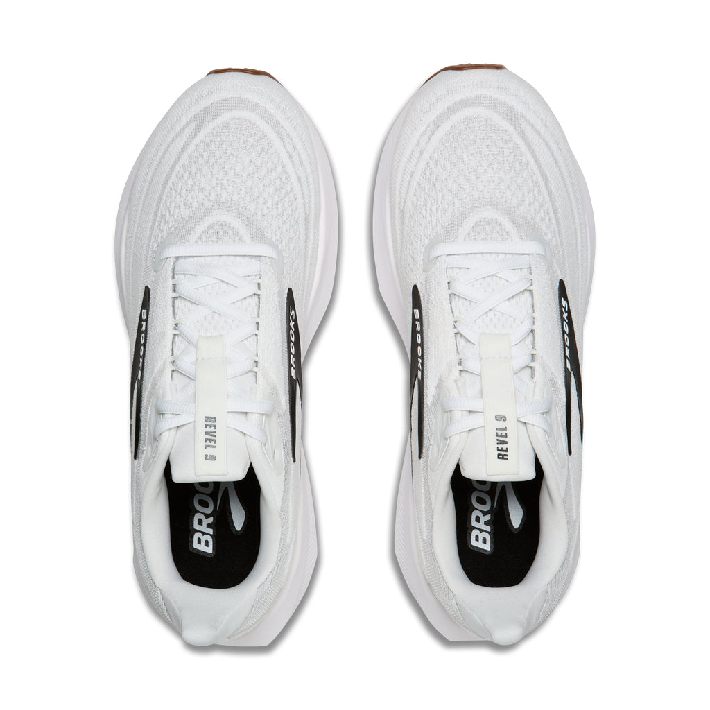 Men's Brooks Revel 9 White / Grey / Black top