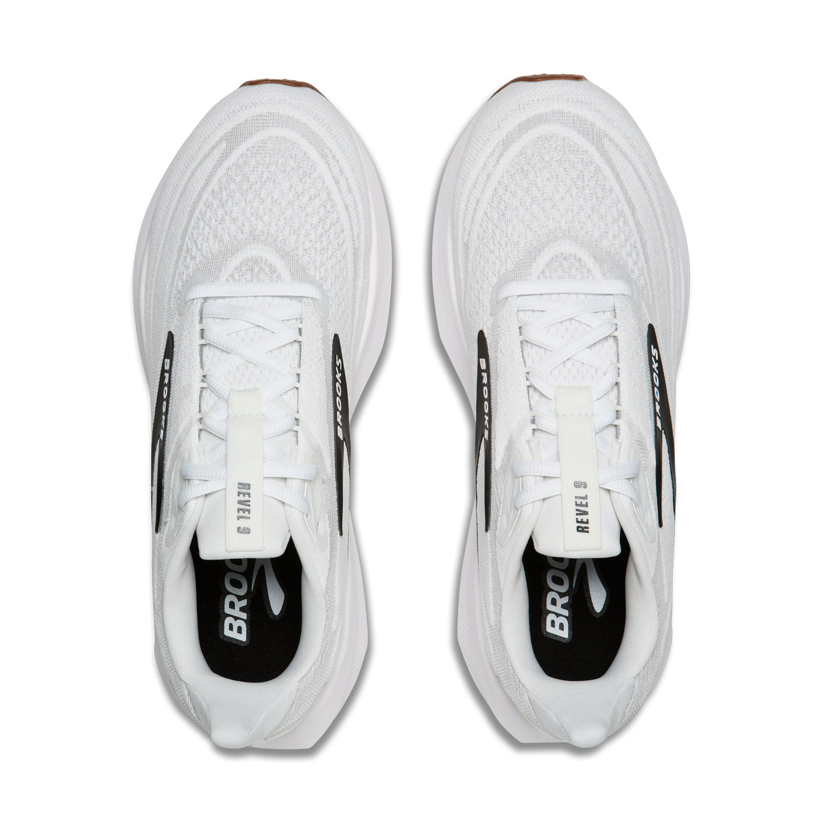 Men's Brooks Revel 9 (Wide 2E) White / Grey / Black top