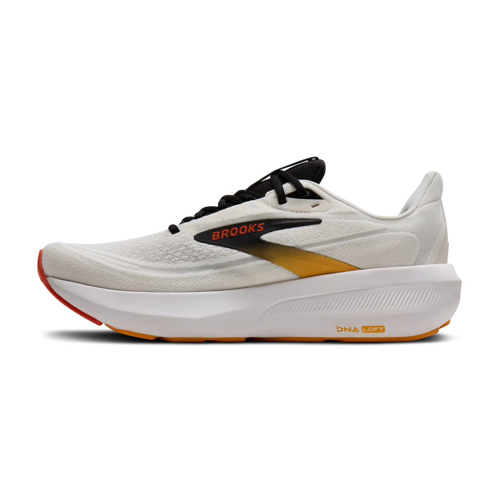 Men's Brooks Revel 9 White / Orange / Black medial