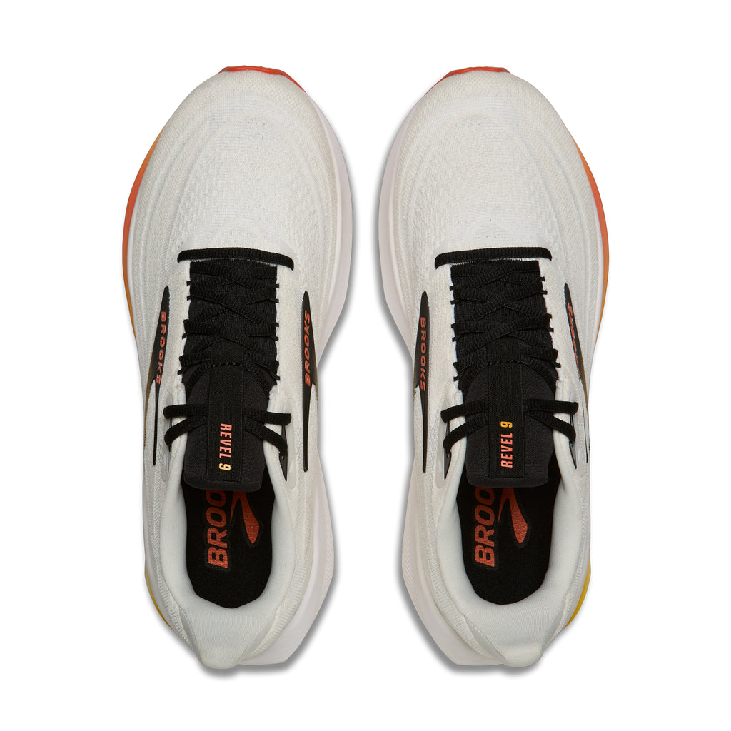 Men's Brooks Revel 9 White / Orange / Black top