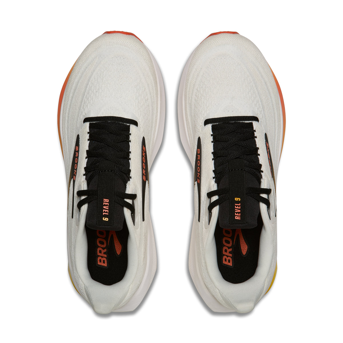 Men's Brooks Revel 9 White / Orange / Black top