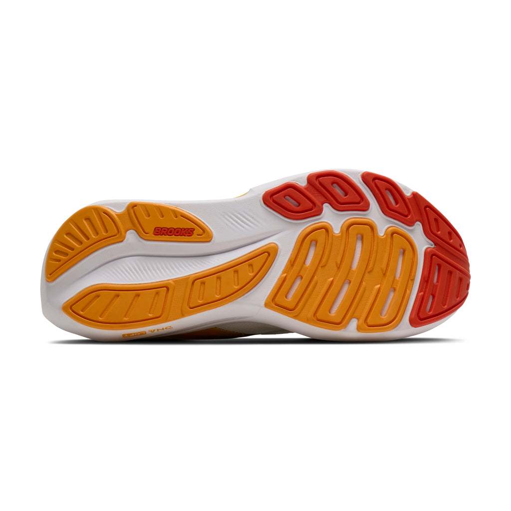 Men's Brooks Revel 9 White / Orange / Black outsole