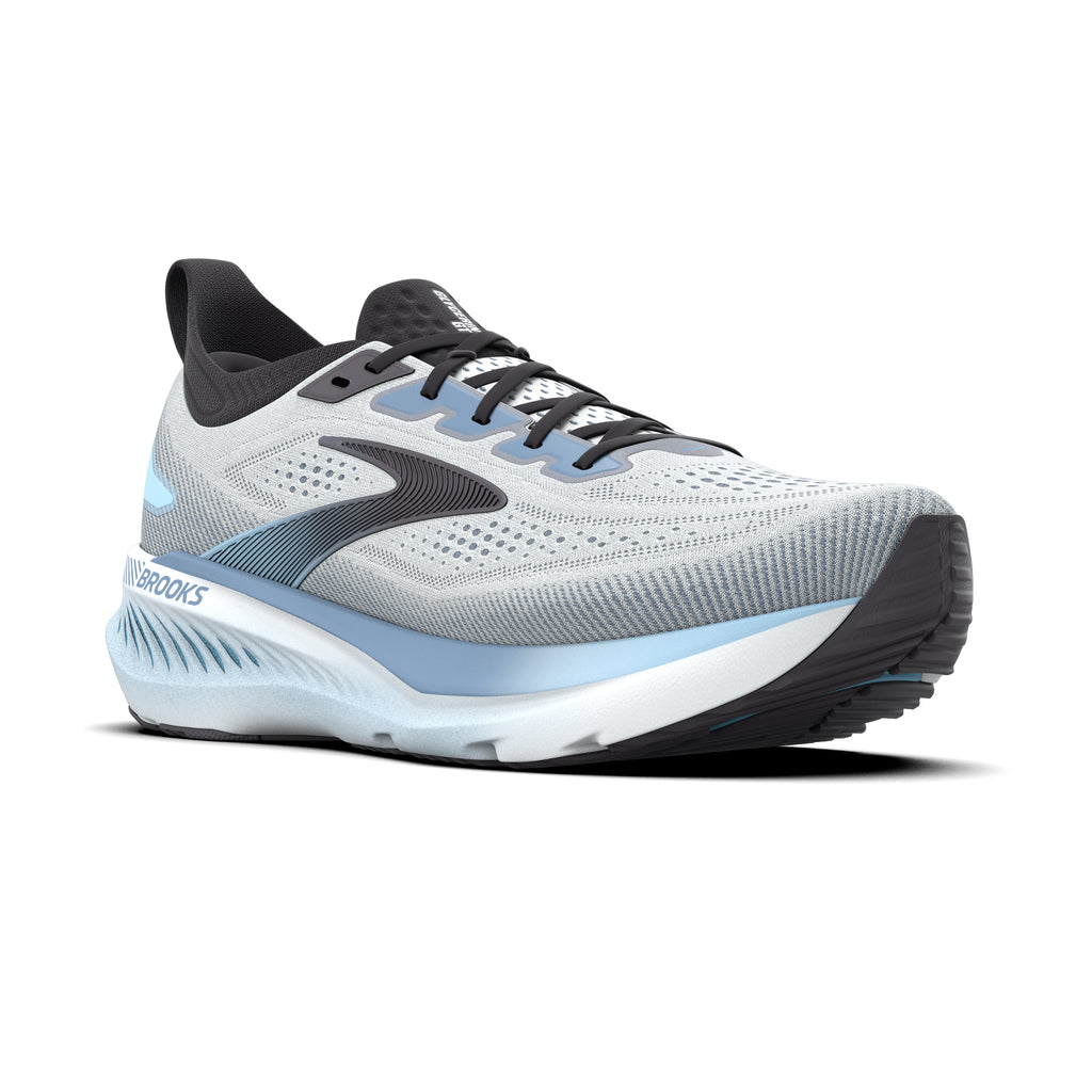 Men's Brooks Glycerin GTS 23 White / Rain / Baltic Sea pair angle
