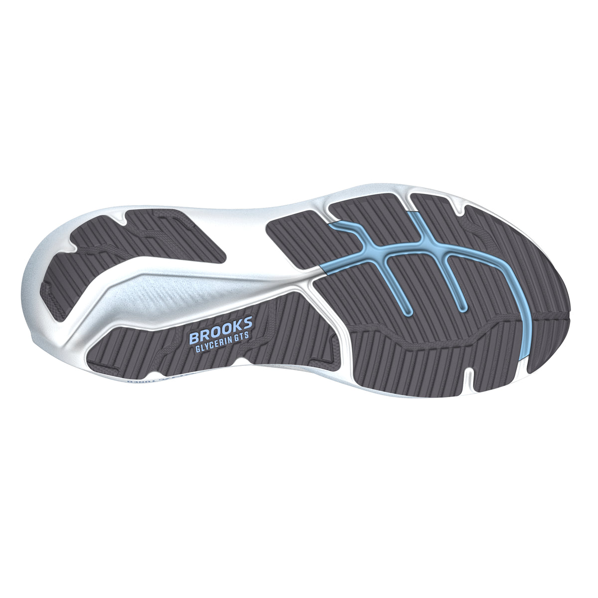 Men's Brooks Glycerin GTS 23 White / Rain / Baltic Sea outsole