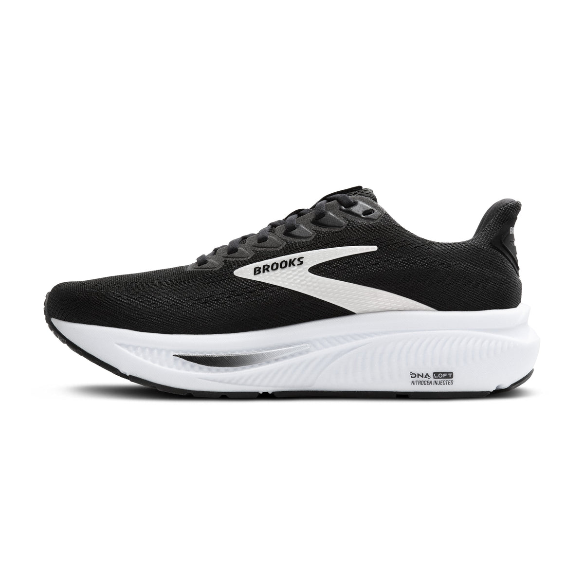 Women's Brooks Ghost 17 (Wide) Black / Grey / White medial
