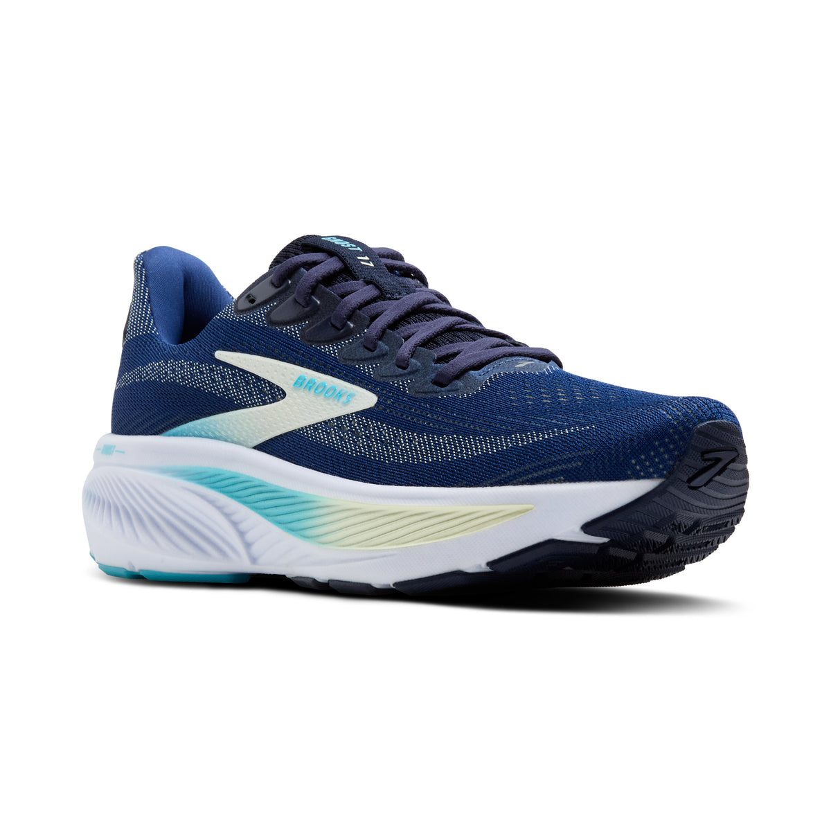 Women's Brooks Ghost 17 Navy / Green / Tourquoise view 2