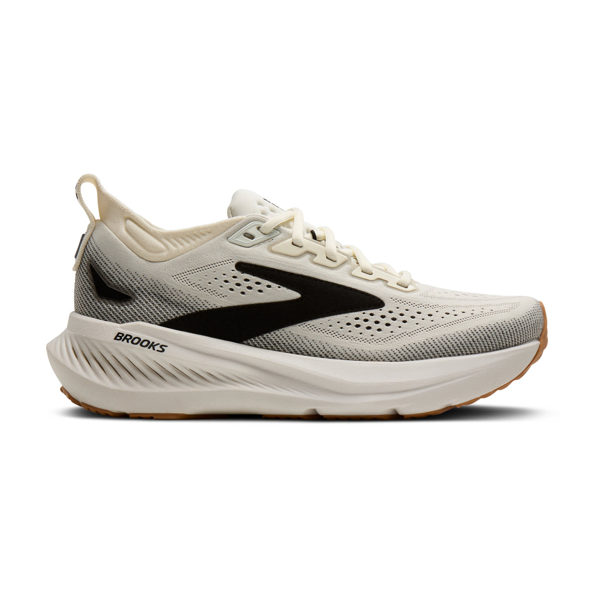 Women's Brooks Glycerin 23 White/Black/Biscuit lateral