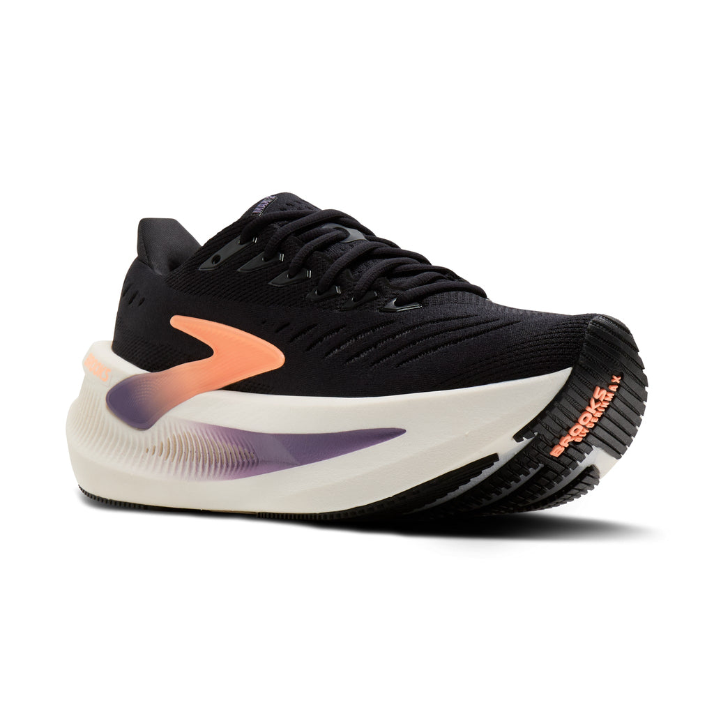 Women's Brooks Glycerin Max 2 Black / Peach / Clear pair angle