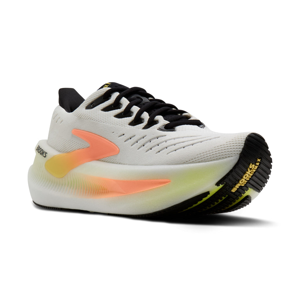 Women's Brooks Glycerin Max 2 White / Cyber Yellow / Nightlife pair angle
