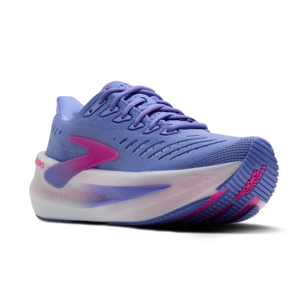 Women's Brooks Glycerin Max 2 Blazing Bell / Pink / White pair angle
