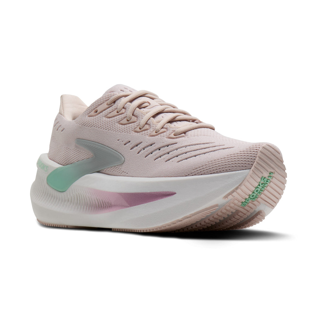 Women's Brooks Glycerin Max 2 Pink / Yucca / Metallic pair angle