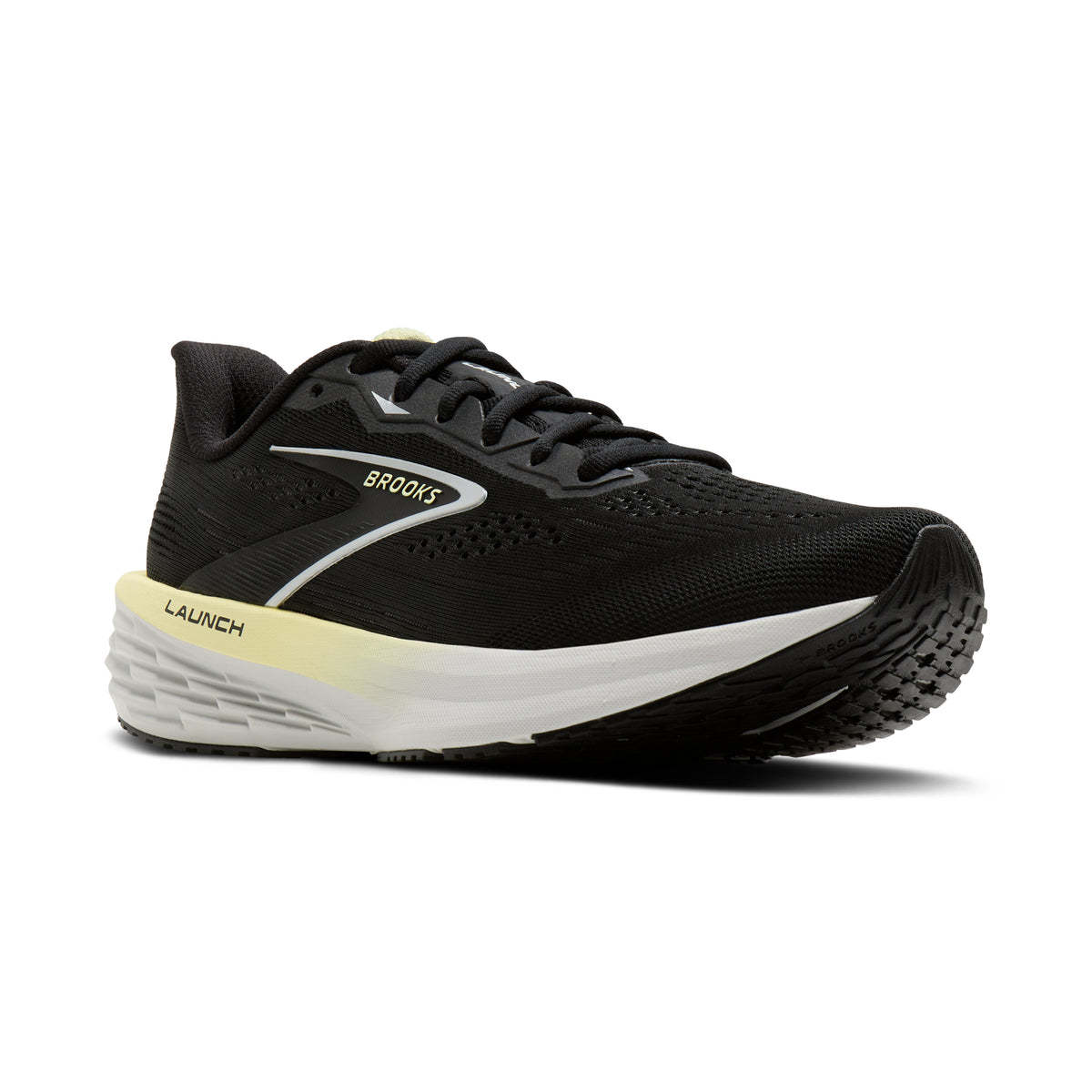 Women's Brooks Launch 12 Black / Luminary / Oyster pair angle