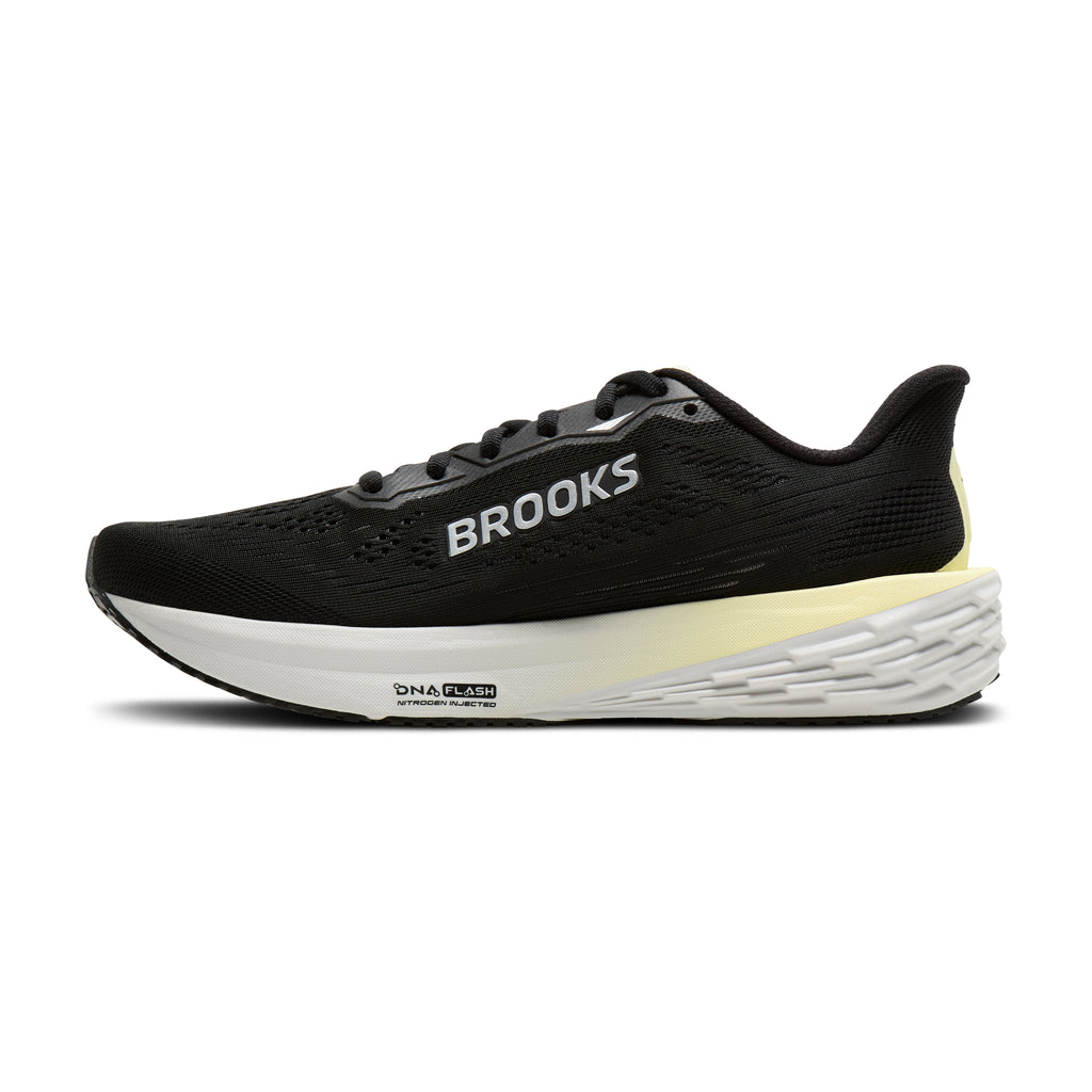 Women's Brooks Launch 12 Black / Luminary / Oyster medial