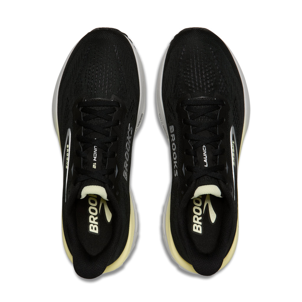 Women's Brooks Launch 12 Black / Luminary / Oyster top