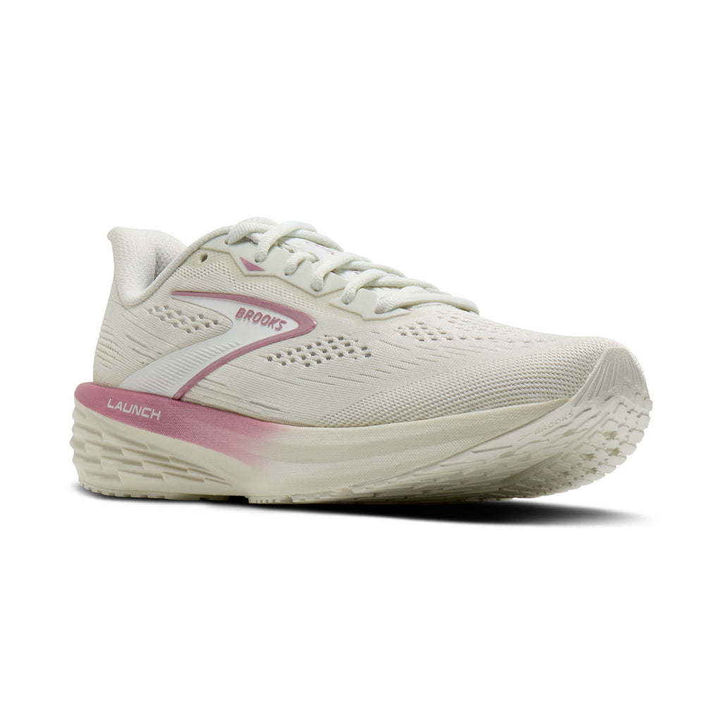 Women's Brooks Launch 12 Bluewash / Pink pair angle