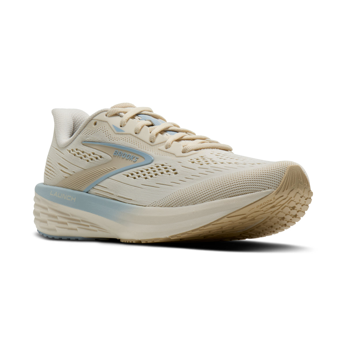 Women's Brooks Launch 12 Coconut / Sand / Skyway pair angle